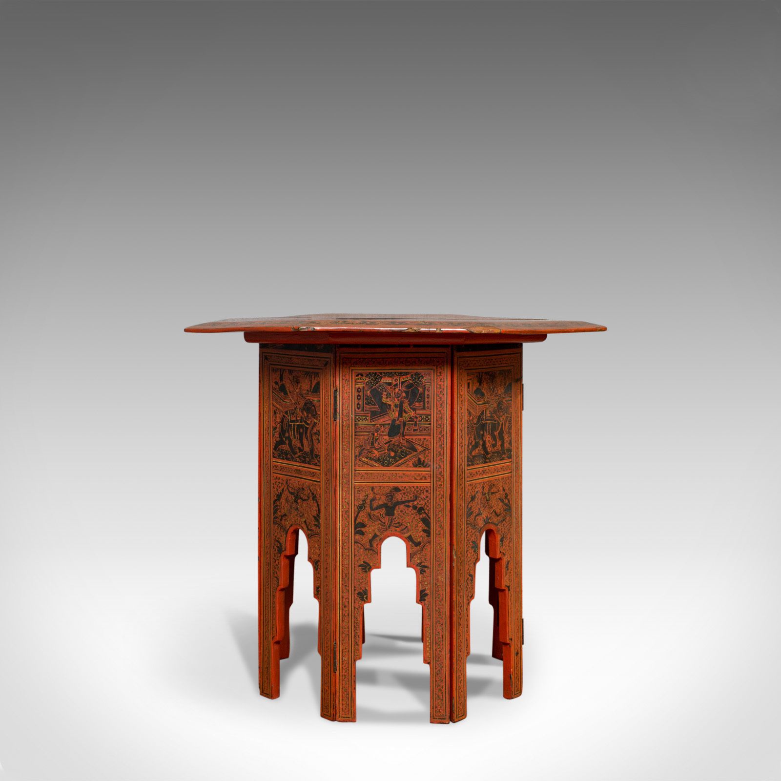 Antique Occasional Table, Victorian, Chinese Elm, Octagonal, Coffee, Moorish photo for sale