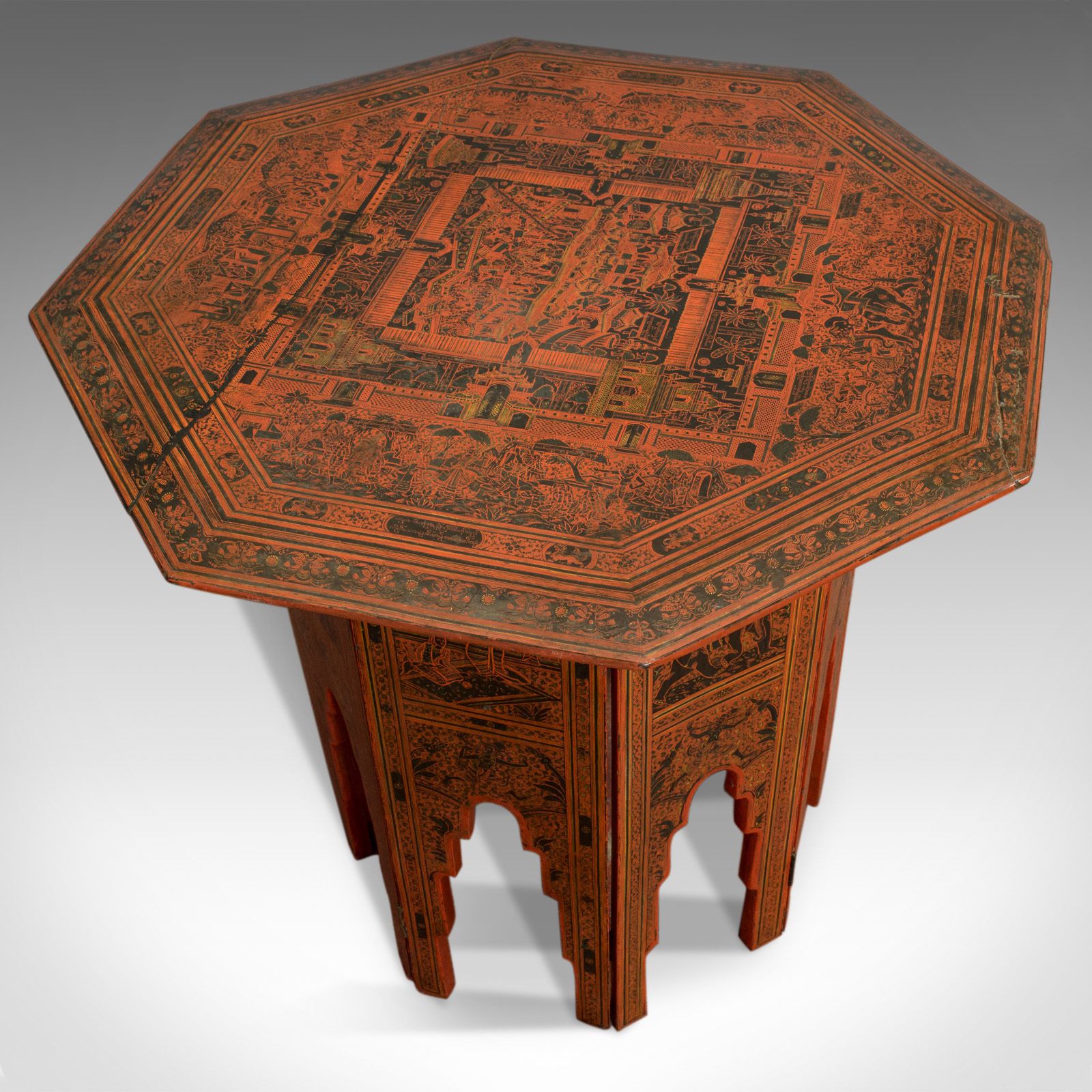 Antique Occasional Table, Victorian, Chinese Elm, Octagonal, Coffee, Moorish photo 895.0
