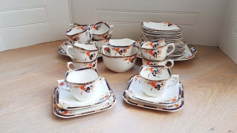 Antique Woods And Sons 'Auckland' Pattern Tea Service 40 Pcs 12 Settings photo Home Decor