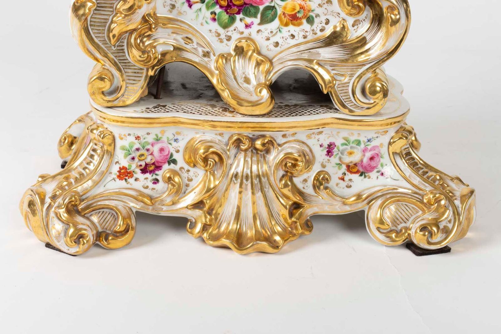 Louis XV Style Napoleon III Clock By Jacob Petit In Porcelain Of Paris photo Home Decor
