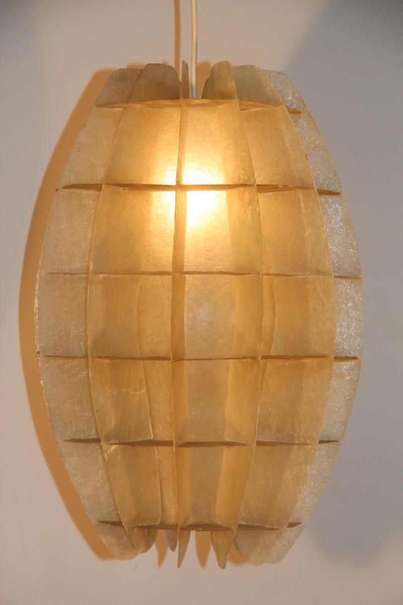 French Chandelier Oval 1960s In Beige Resin Like A Maze Verner Panton Style photo buy