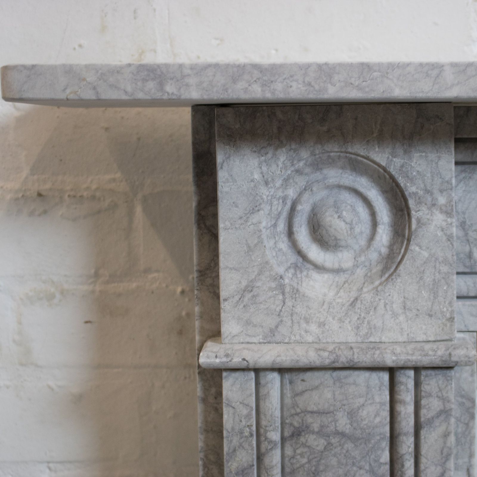 photo furniture Georgian Style Bullseye Grey Marble Fireplace Surround