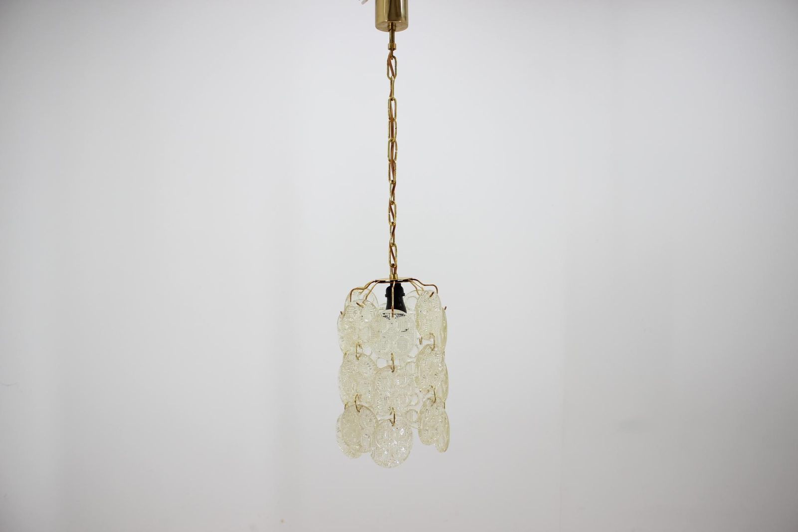 Design Brass And Glass Pendant / Chandelier By Zelezny Brod   1970s photo for sale
