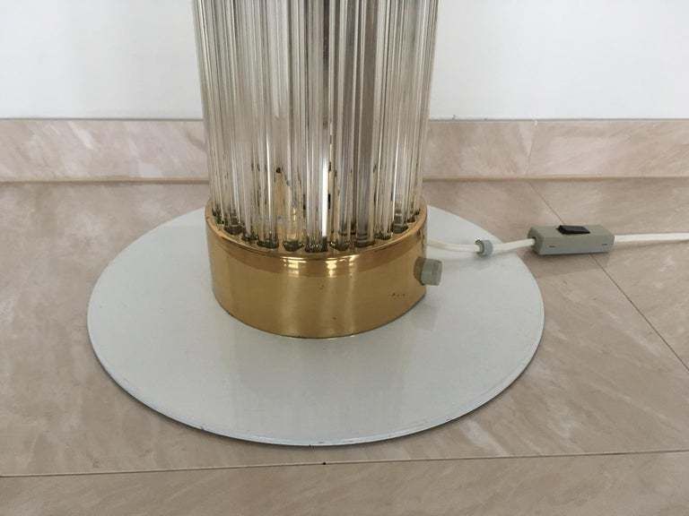 Very Rare Mid Century Glass Brass Floor Lamp Kamenicky Senov/Preciosa   1960s photo furniture