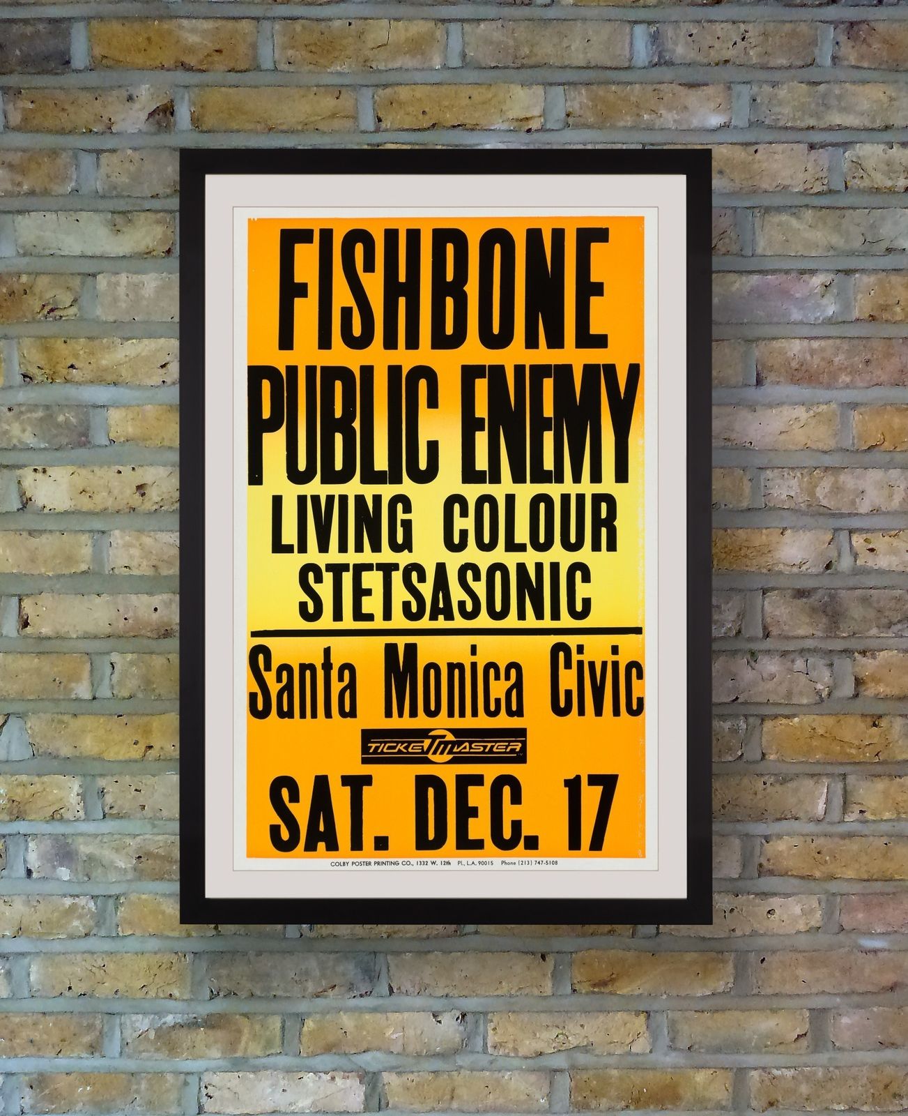 Public Enemy Original Vintage Boxing Style Concert Poster, Santa Monica, Los Angeles, 1988 photo furniture