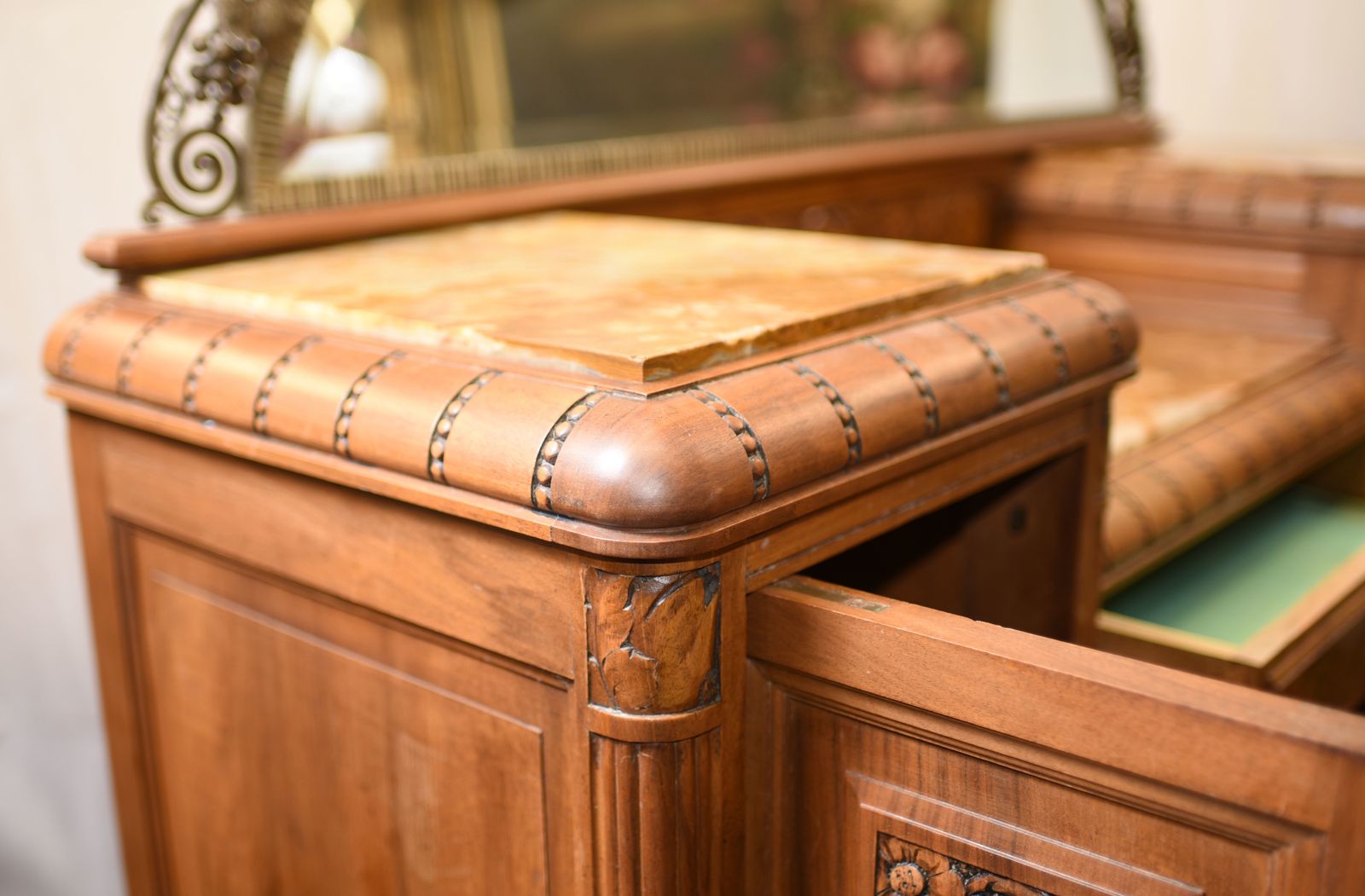 1438.0 Arts And Craft Cabinet Dresser Server   Antique Walnut Circa 1885 photo