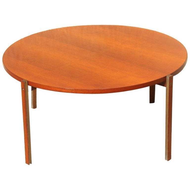 Round Ico Parisi Table Coffee Stildomuselezione 1959 Brass Teak Midcentury