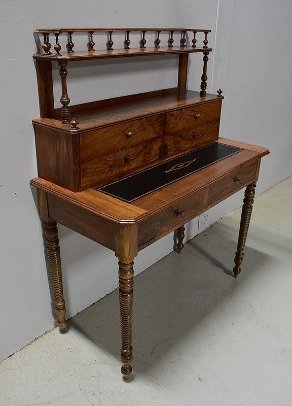 Small Tiered Walnut Desk, Louis Philippe Period, 2nd Part Of 19th photo furniture