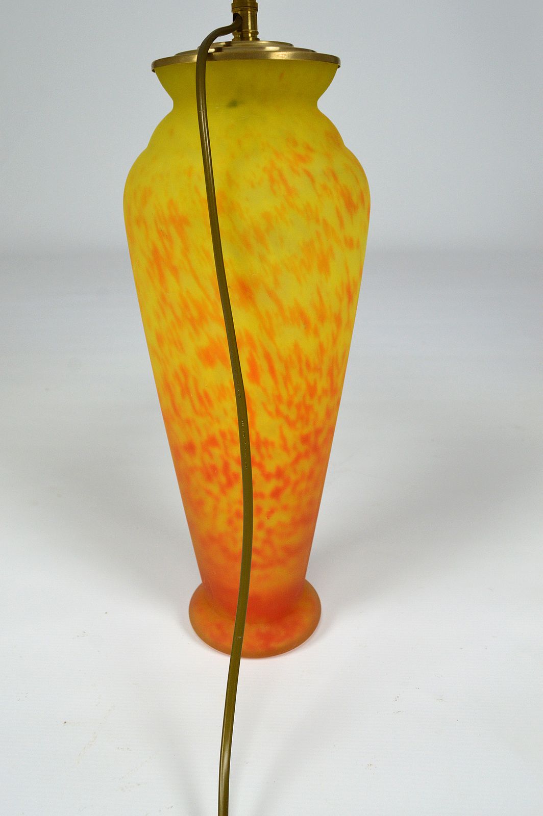 Lighting Art Nouveau Style, Art Glass Vase Mounted As Lamp photo