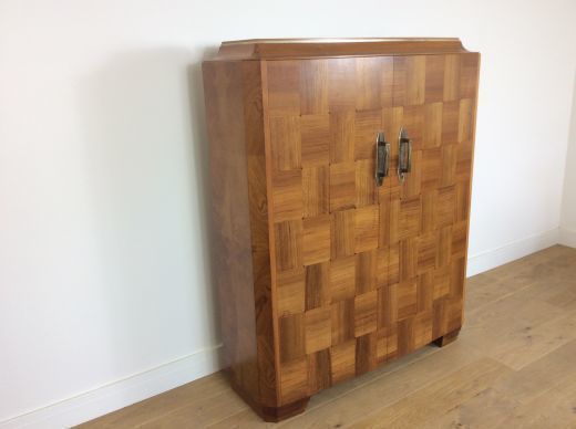 Masion Dominique Art Deco Cabinet With Parquetry Walnut Doors photo Furniture