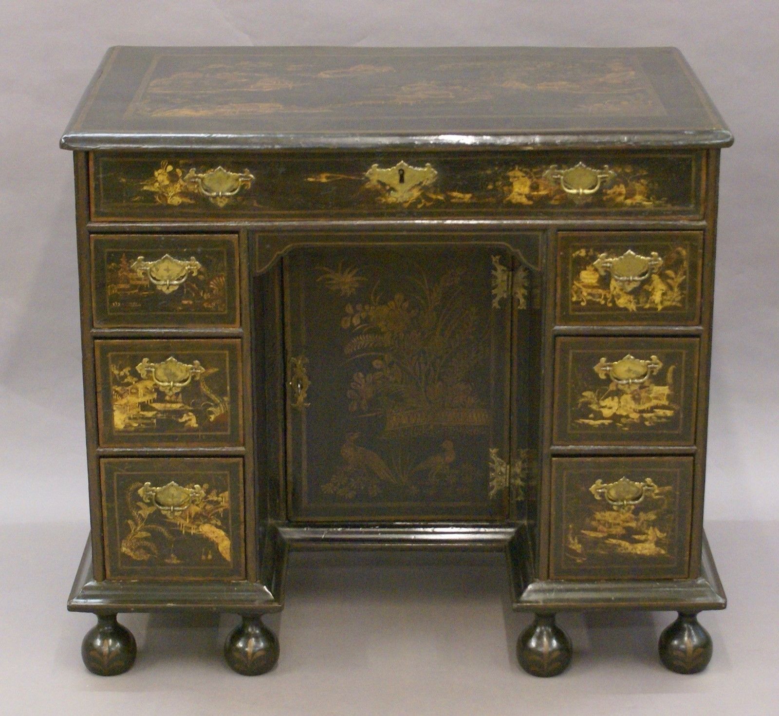 A Very Rare Queen Anne Kneehole Desk photo furniture