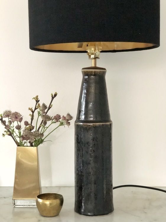 Carl Harry Stålhane Large Stoneware Table Lamp For Rörstrand 1960s