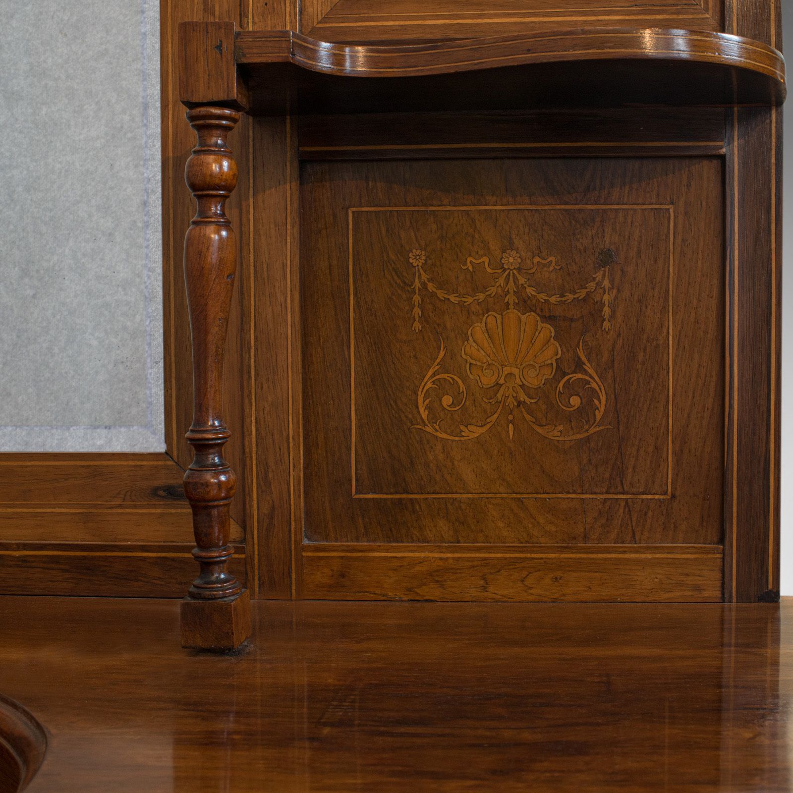 photo furniture Antique Sideboard, English, Rosewood, Dresser, Boxwood Inlay, Victorian, C.1900