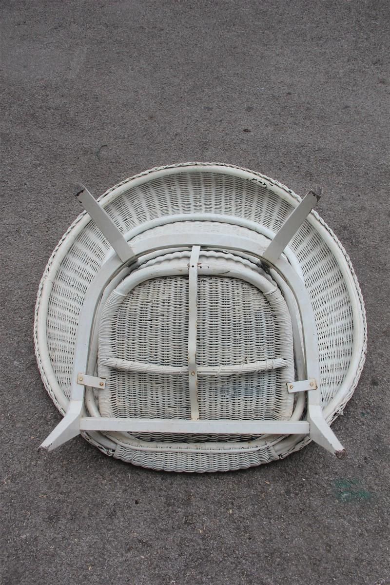 Midcentury Italian Design Bamboo Armchair White Franco Albini Attributed, 1950 photo buy