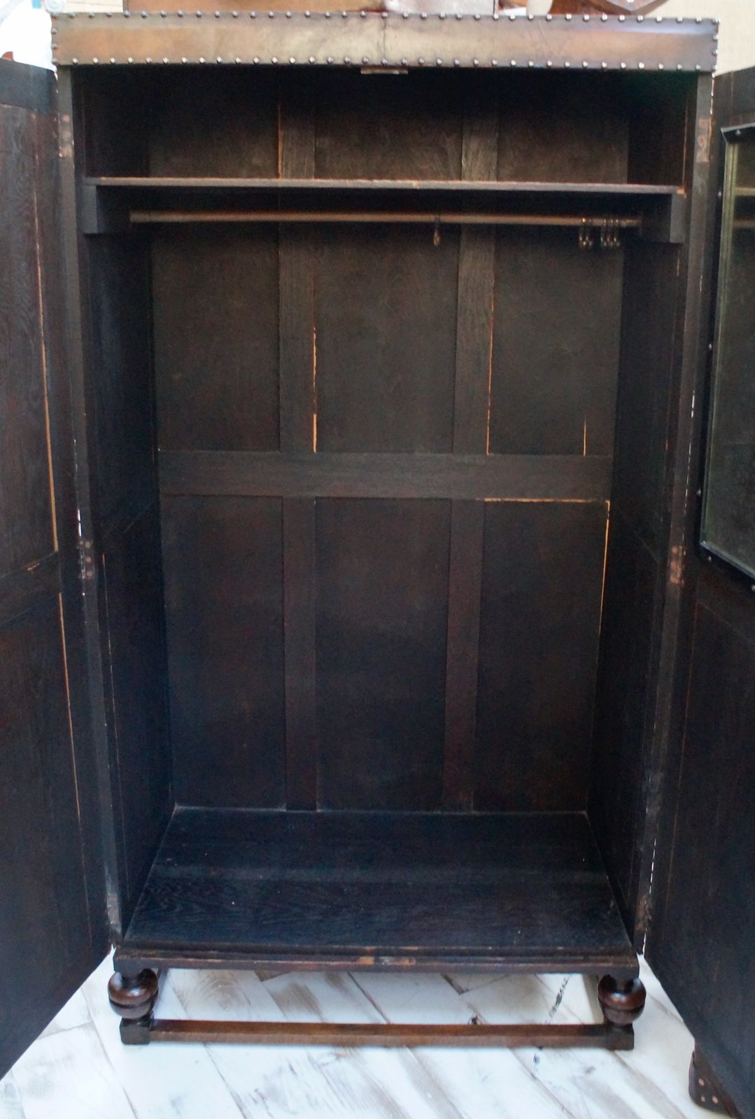 Victorian Leather Bound Wardrobe photo Furniture