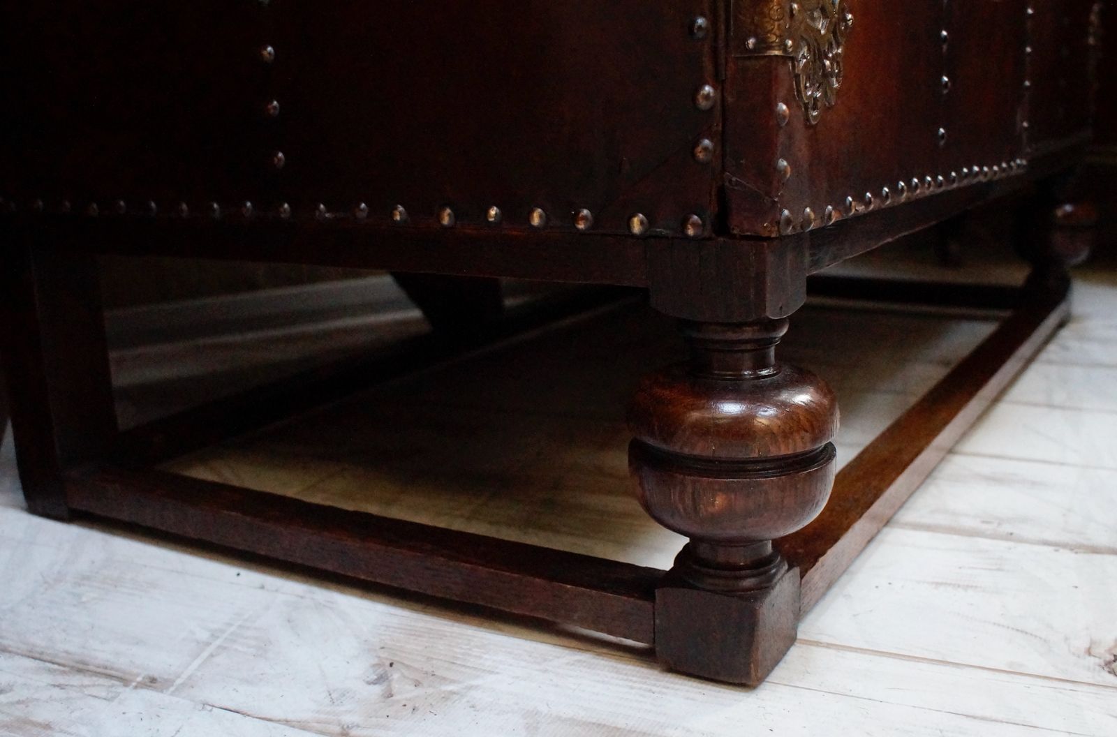 Furniture Victorian Leather Bound Wardrobe photo