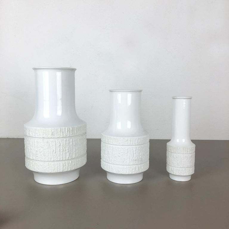 Set Of 3 Porcelain Op Art Vase By Richard Scharrer For Thomas, Germany, 1970s photo Home Decor