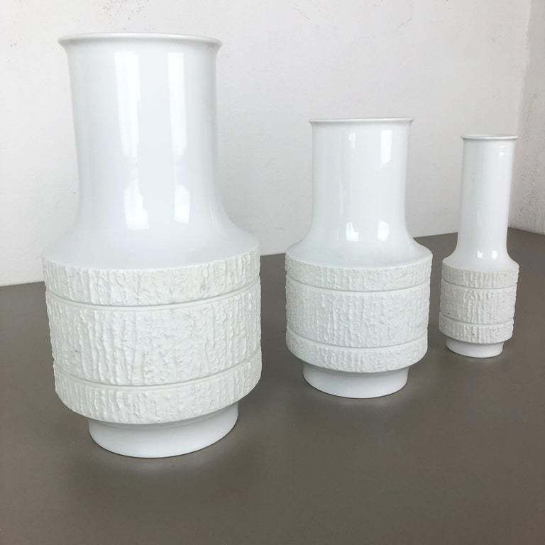 Set Of 3 Porcelain Op Art Vase By Richard Scharrer For Thomas, Germany, 1970s photo vinterior