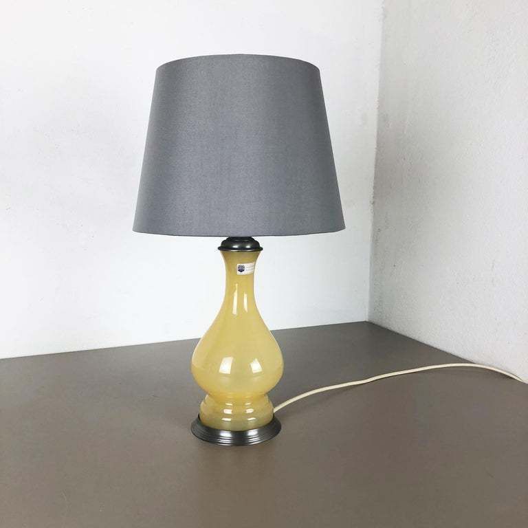 New Old Stock, Opaline Murano Glass "Honey" Table Light By Cenedese Vetri, 1960s photo furniture
