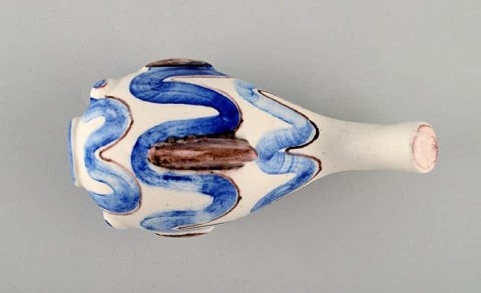 Gun Von Wittrock For Rørstrand, Unique Sculpture, Fish In Glazed Ceramics photo for sale