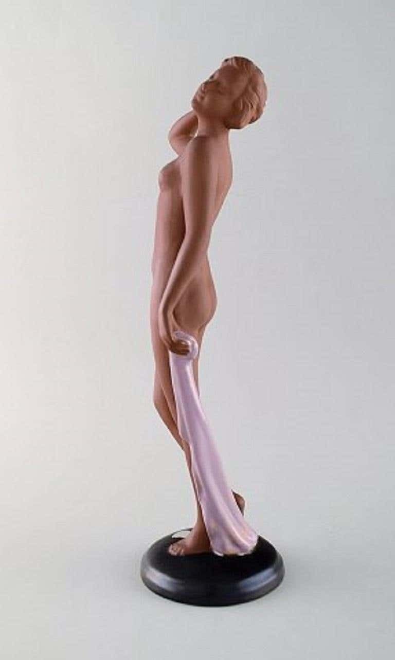 Goldscheider Art Deco Figure Of Nude Woman In Partially Glazed Red Clay photo furniture