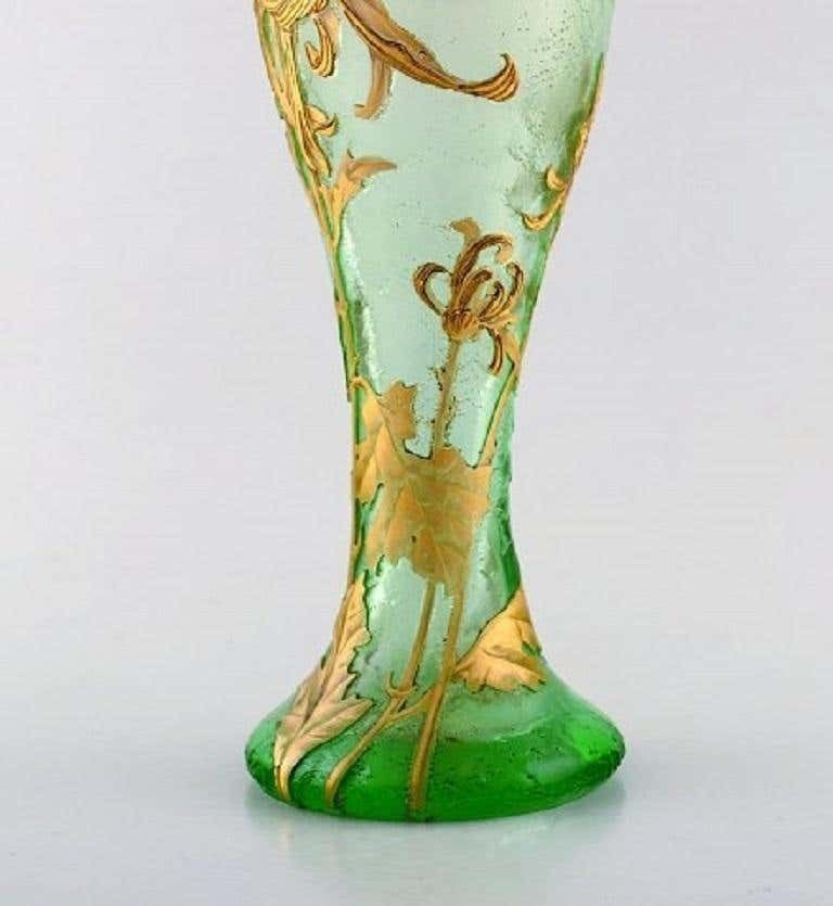 Montjoye, France, Large Art Nouveau Vase In Mouth Blown Art Glass, 1880 1900 photo Home Decor