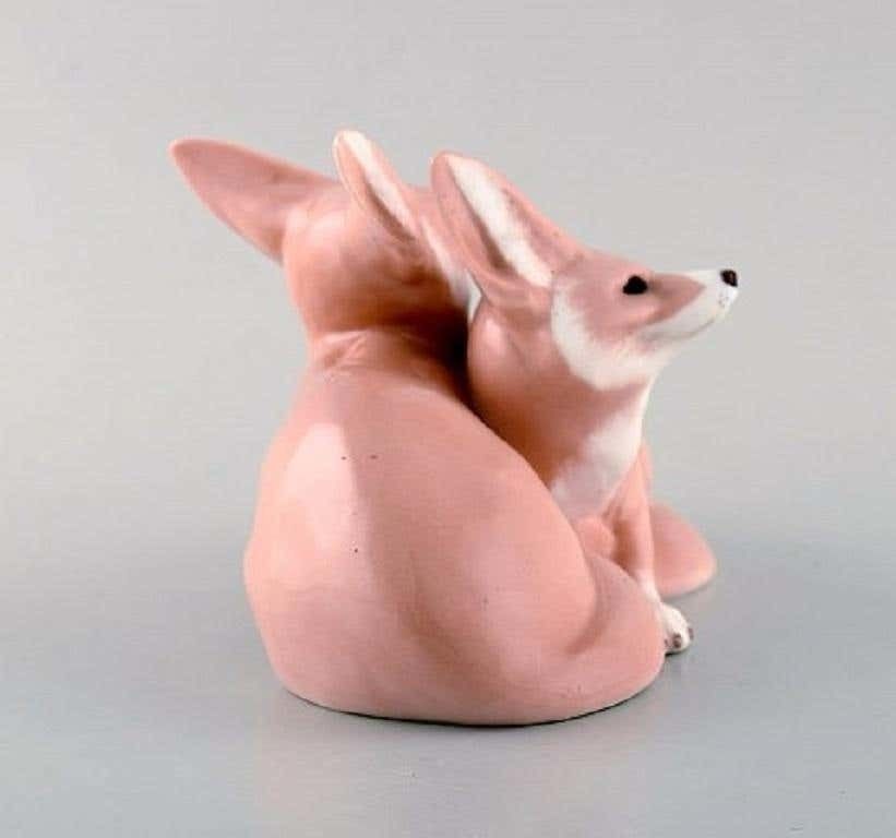 Royal Copenhagen, Modelled By Christian Thomsen In 1901, Pair Of Desert Foxes photo furniture