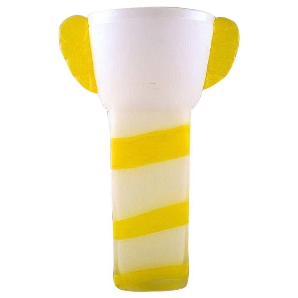 Ulrica Hydman Vallien For Kosta Boda, Unique Vase In Mouth Blown Art Glass