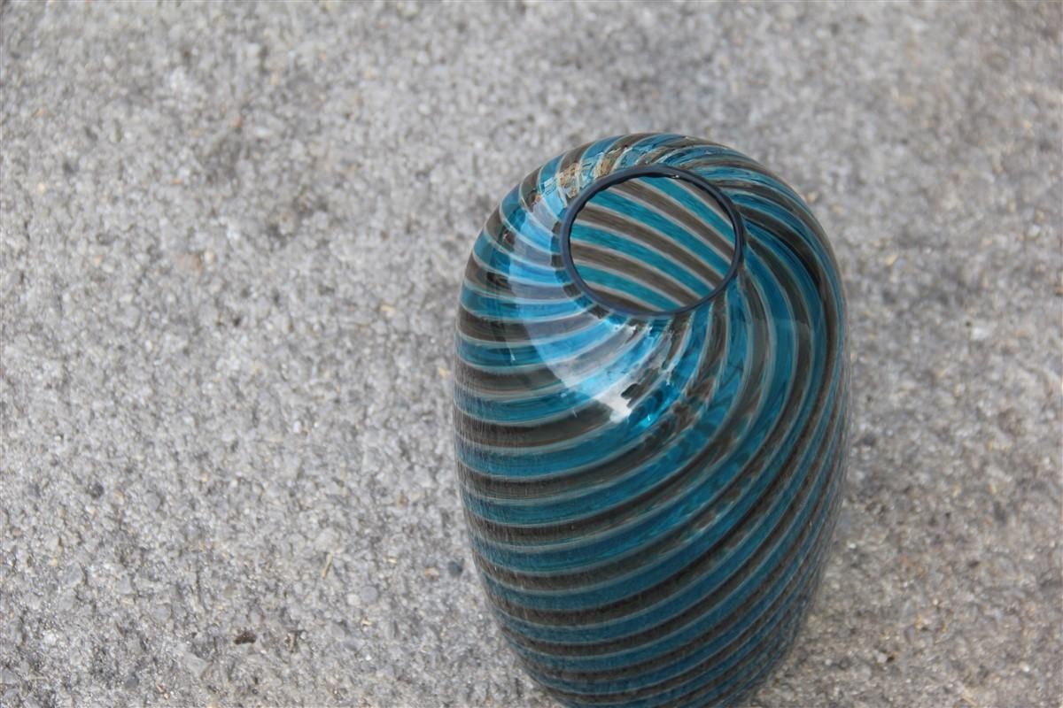Round Venini Vase Murano Glass 1985 Multi Color Italian Design photo for sale