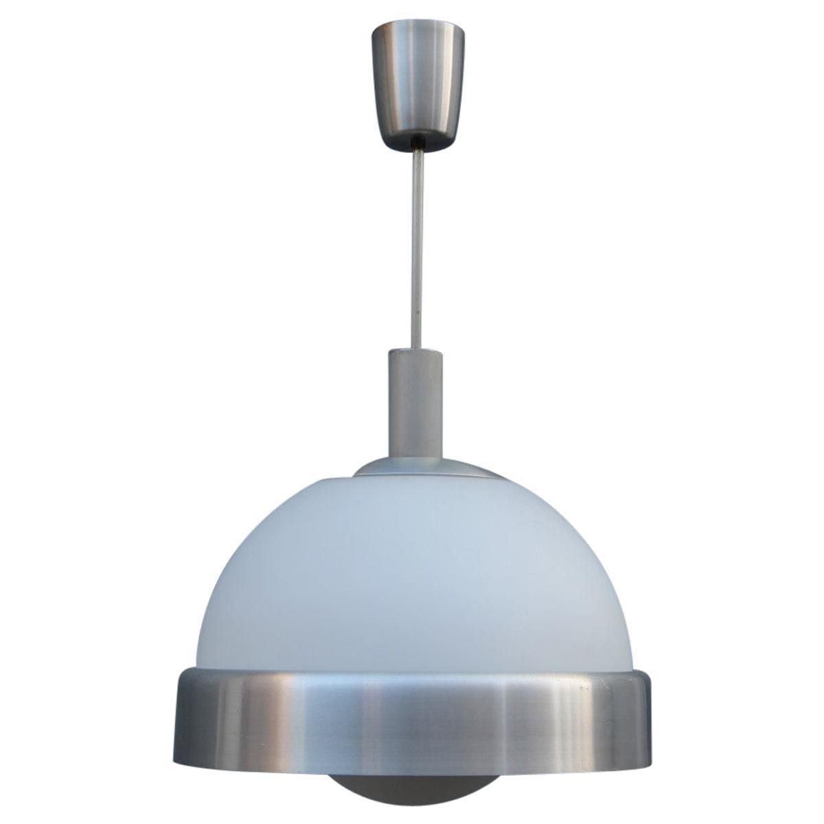 Pia Guidetti Crippa Chandelier For Lumi Milano 1970s Italian Design White Glass