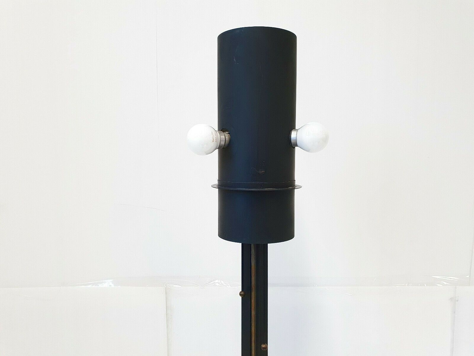 Vintage French Floor Lamp Maison Arlus 1950 Steel Brass Glass 50s 50s photo Lighting