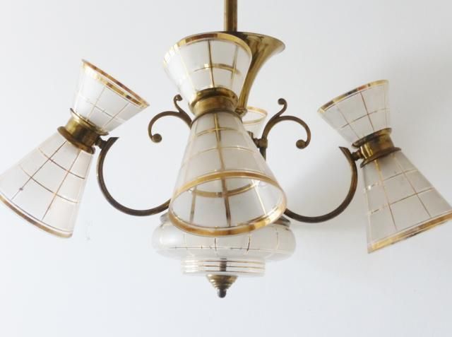 photo furniture Magnificent Ceiling Light 4 Diabolos 1950 Vintage Rockabilly 50 S French Chandelier