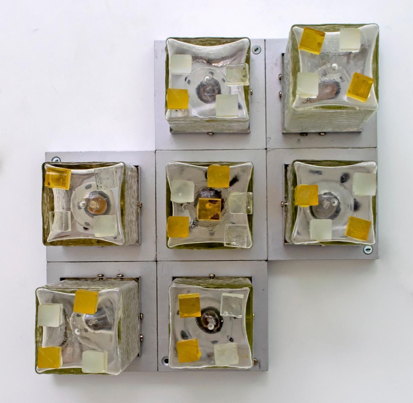 photo for sale Albano Poli Mid Century Modern Italian Single Sculture Sconce By Poliarte, 1970s