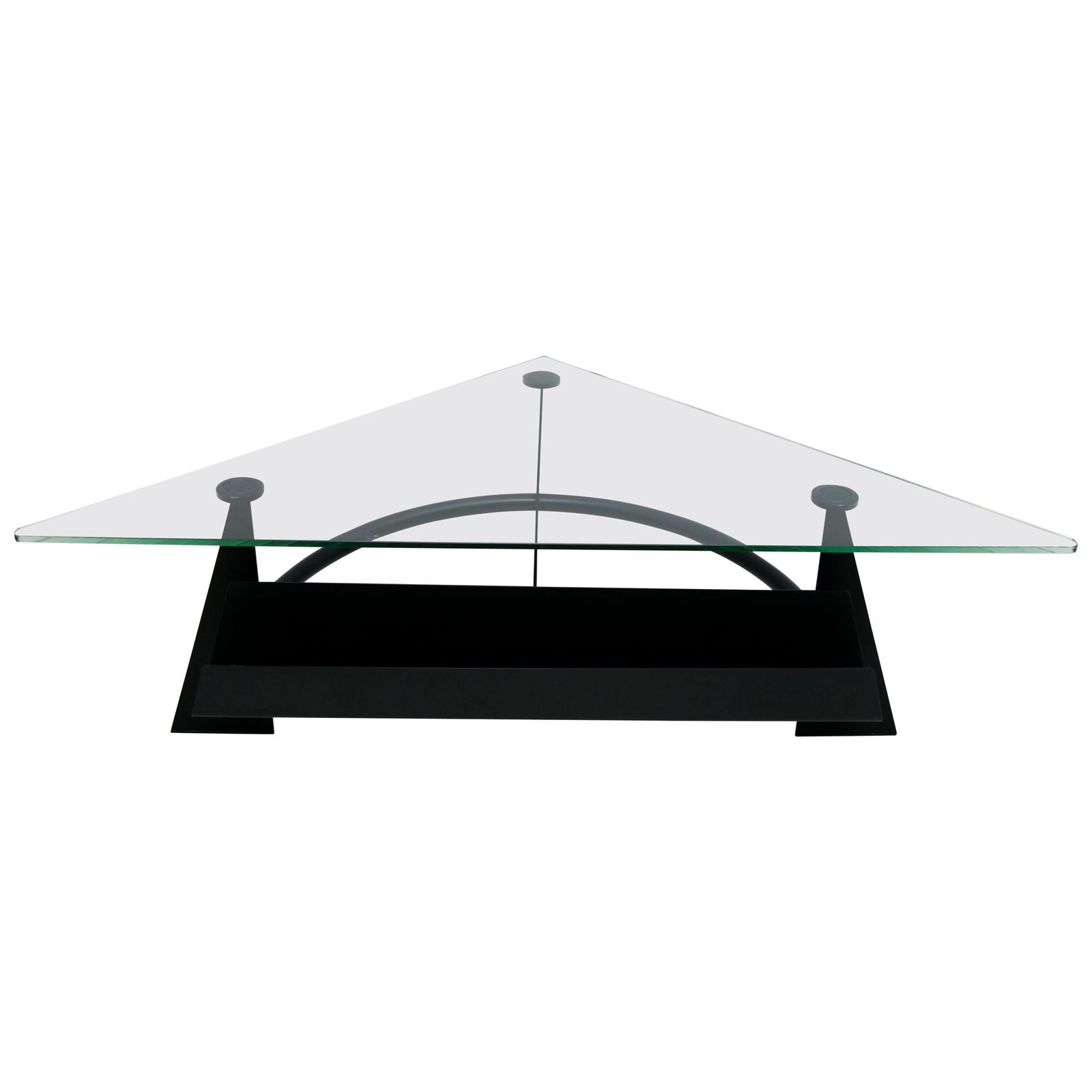 Modern And Contemporary Italian Coffee Table Blackened Metal And Glass Top, 1990