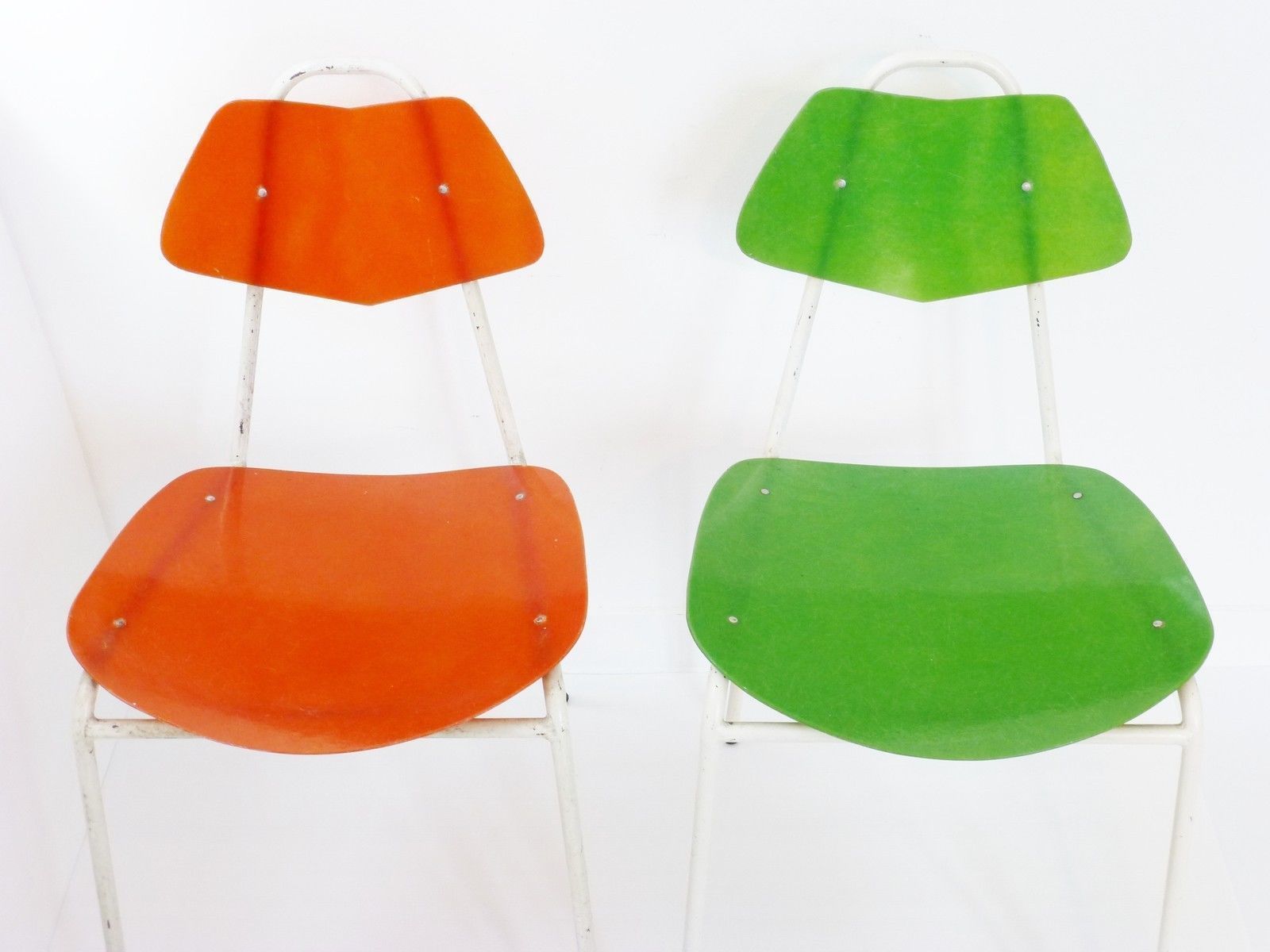 Superb Pair Of Fiberglass Chairs 1950: French Work Of The 1950s