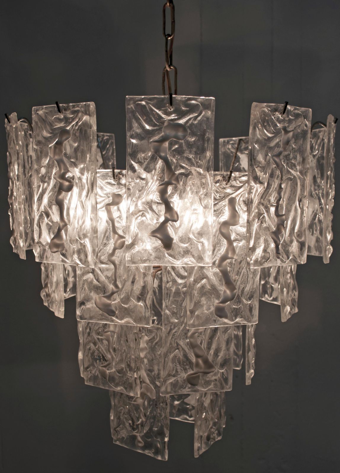 Carlo Nason Mid Century Modern Italian Chandelier For Mazzega, 1960s photo vinterior