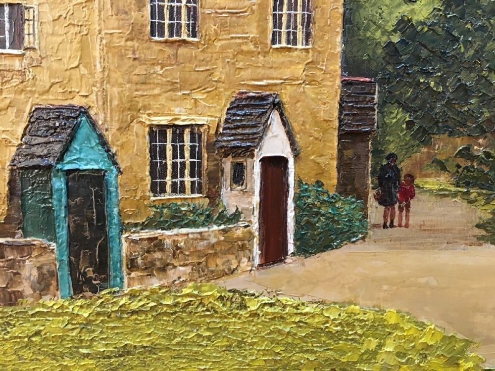 Nick Bradley Carter Ra Mid C20th Oil On Canvas Of "Lower Slaughter" photo Art