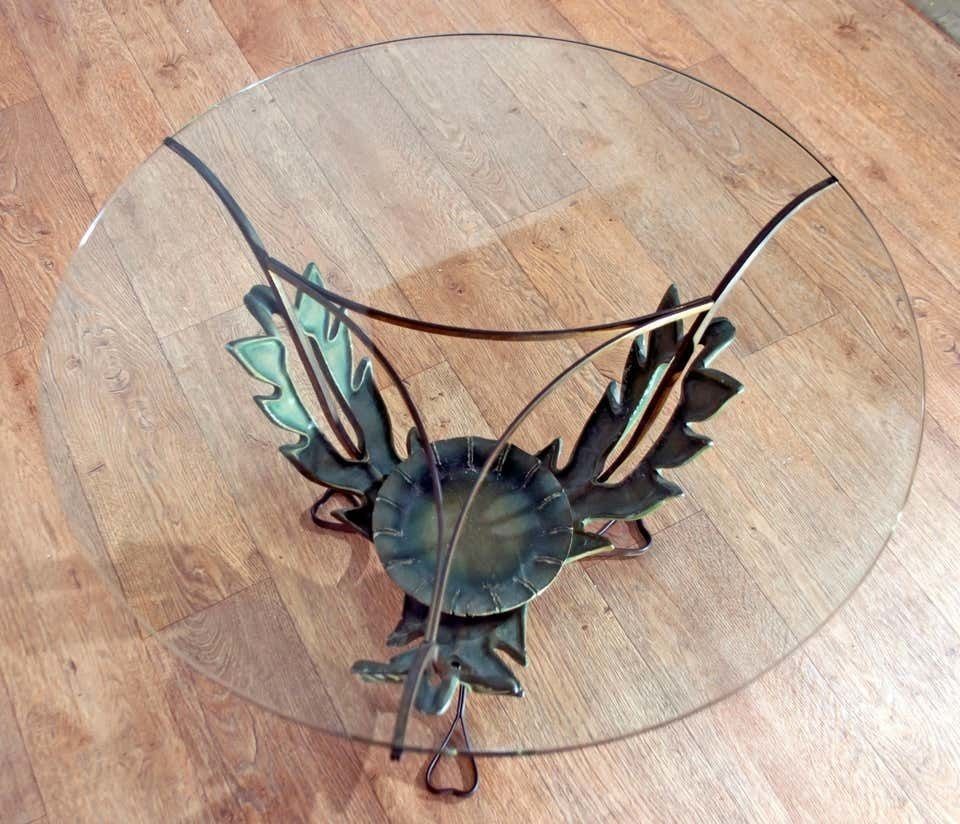 Pierluigi Colli Midcentury Italian Brass And Wood Coffee Table, 1950s photo 1010.0