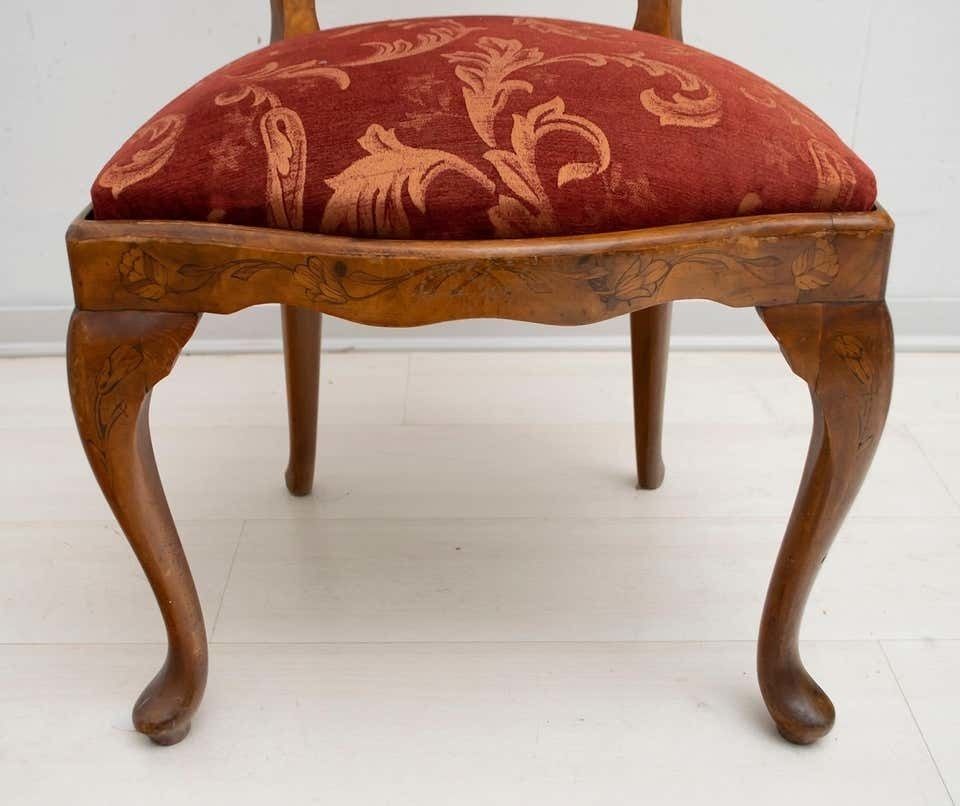 Walnut Dutch Chairs Of The 20th Century With Maple Wood Inlays, Netherlands photo buy