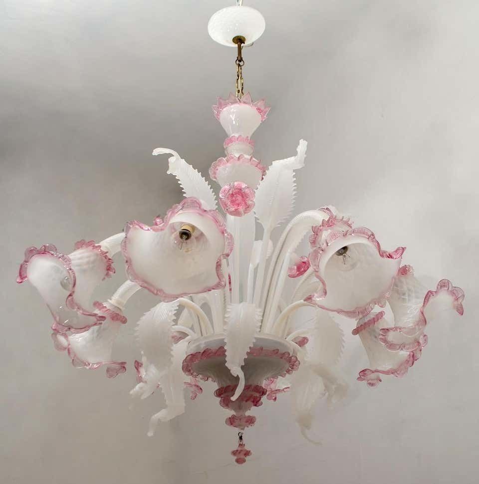 20th Century Modern Venetian Murano Glass Chandelier "Ca'rezzonico" Style, 1960s photo furniture