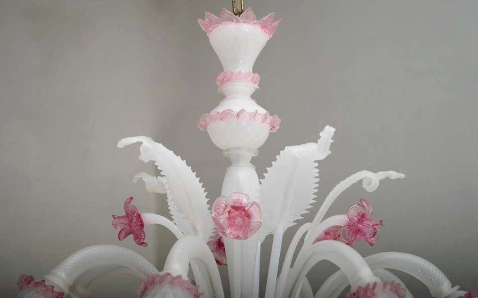 photo for sale 20th Century Modern Venetian Murano Glass Chandelier "Ca'rezzonico" Style, 1960s