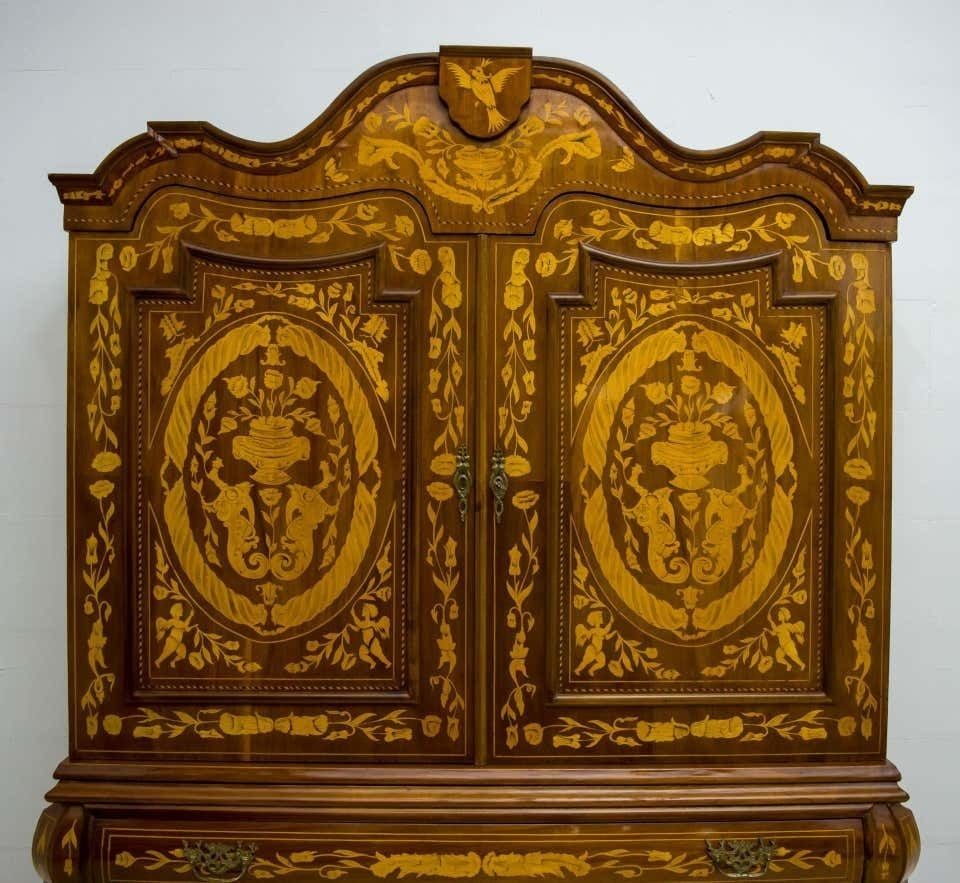 20th Century Dutch Trumeau Walnut With Maple Wood Inlays, Netherlands, 1950 photo 3787.0