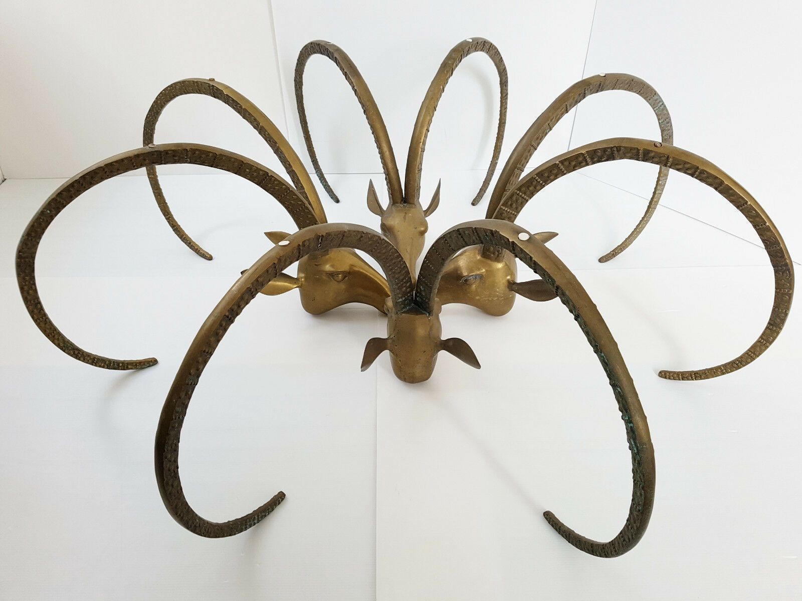 7825.0 Belex Antilope Coffee Table Ibex Gold Brass 1970 Vintage 70s Alain Chervet 70s photo