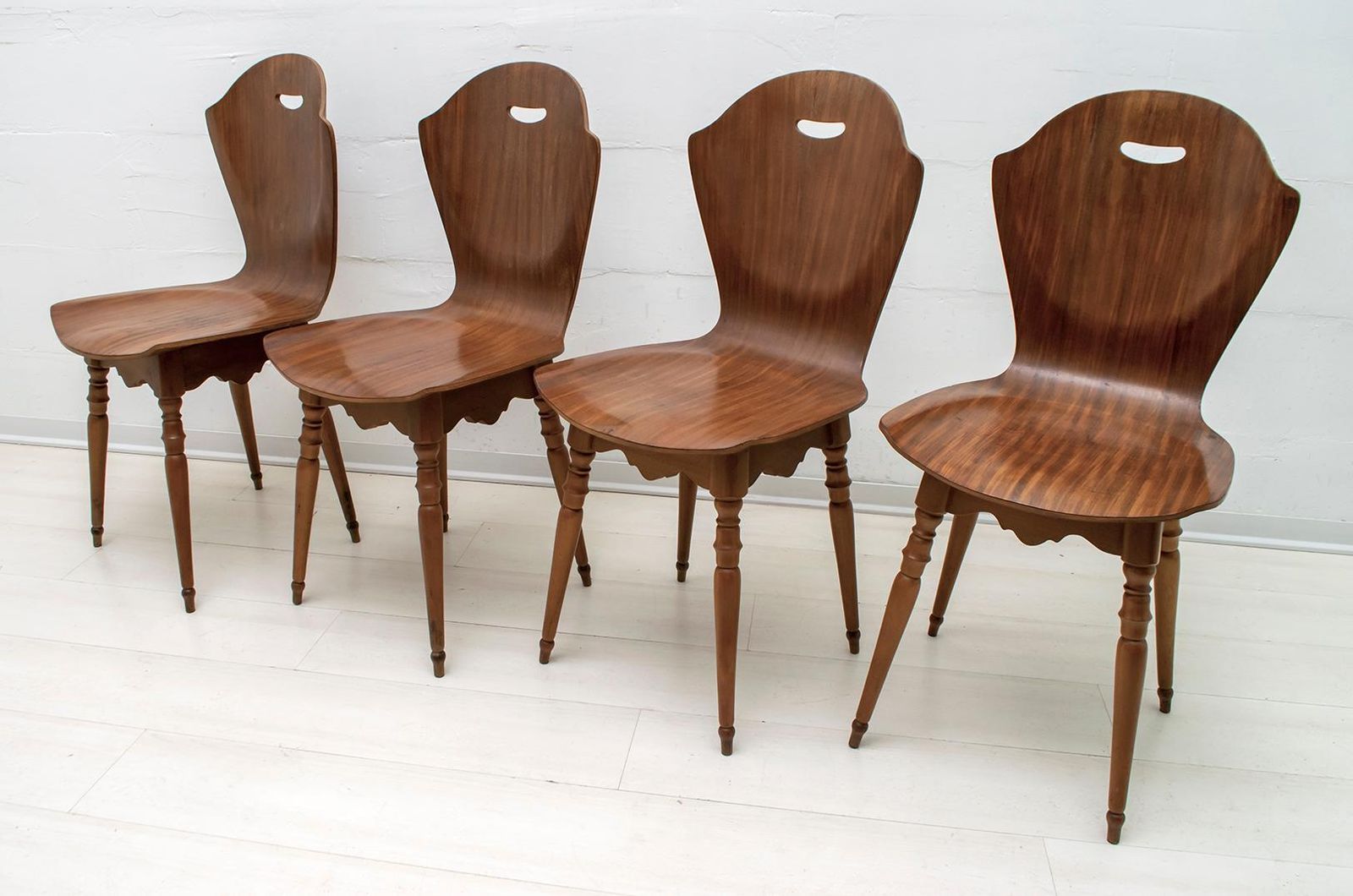 After Carlo Ratti Mid Century Modern Italian Bentwood Chairs, 1950s photo for sale