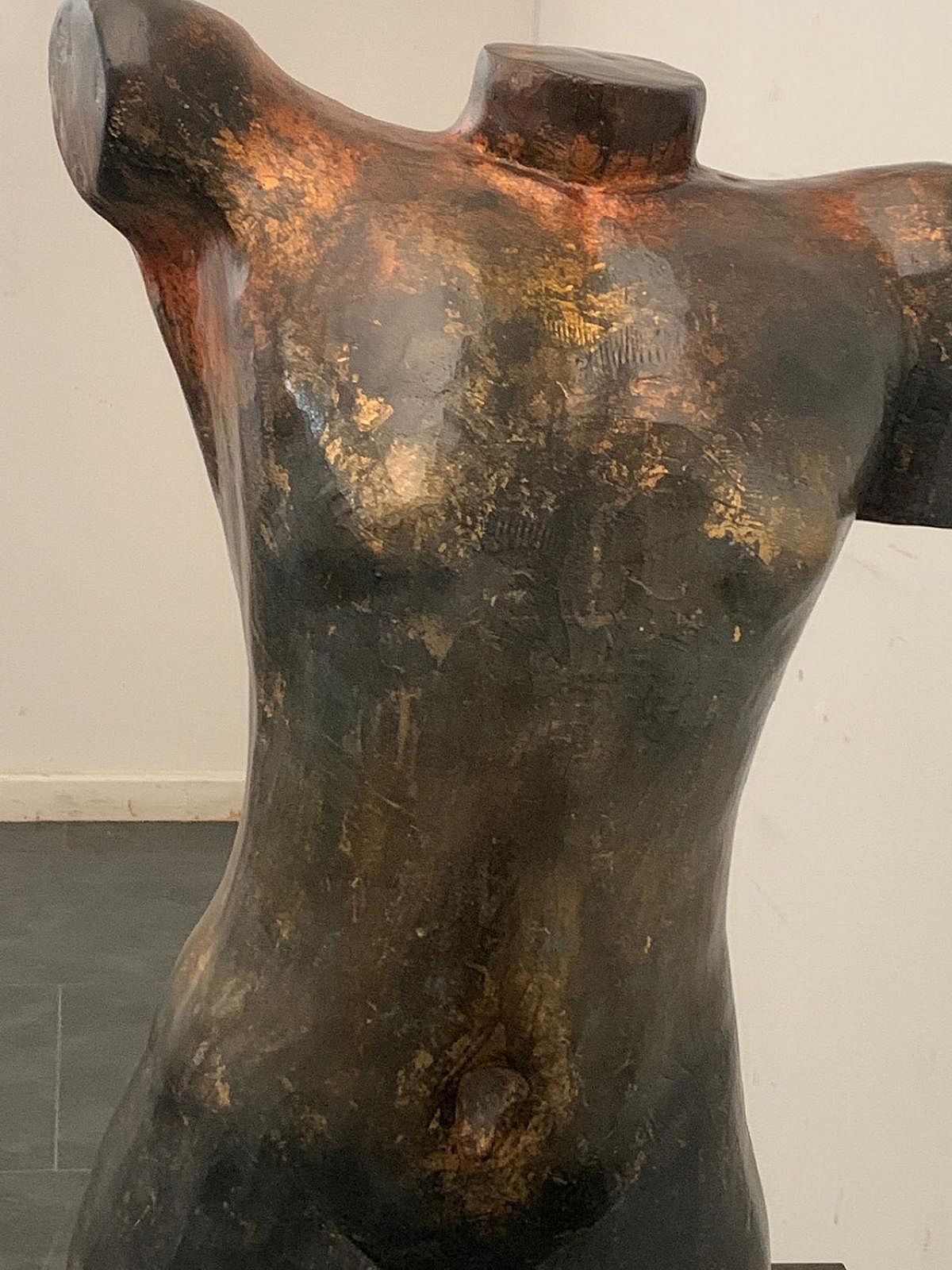 Bust In Patinated Metal Chrome Resin, 1990s photo for sale