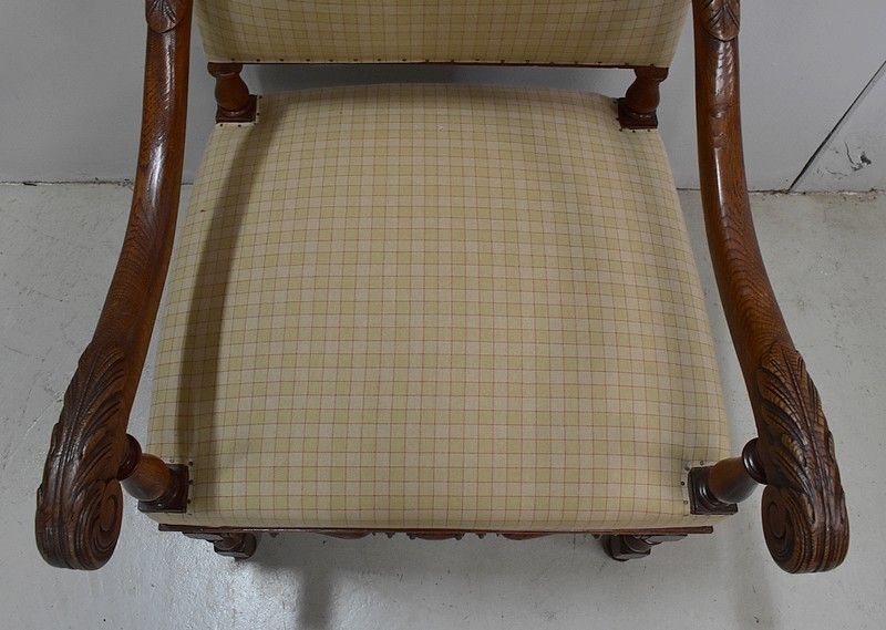 photo vinterior Pair Of Light Oak Armchairs, Louis XIII / Louis XIV Style   Early 20th Century