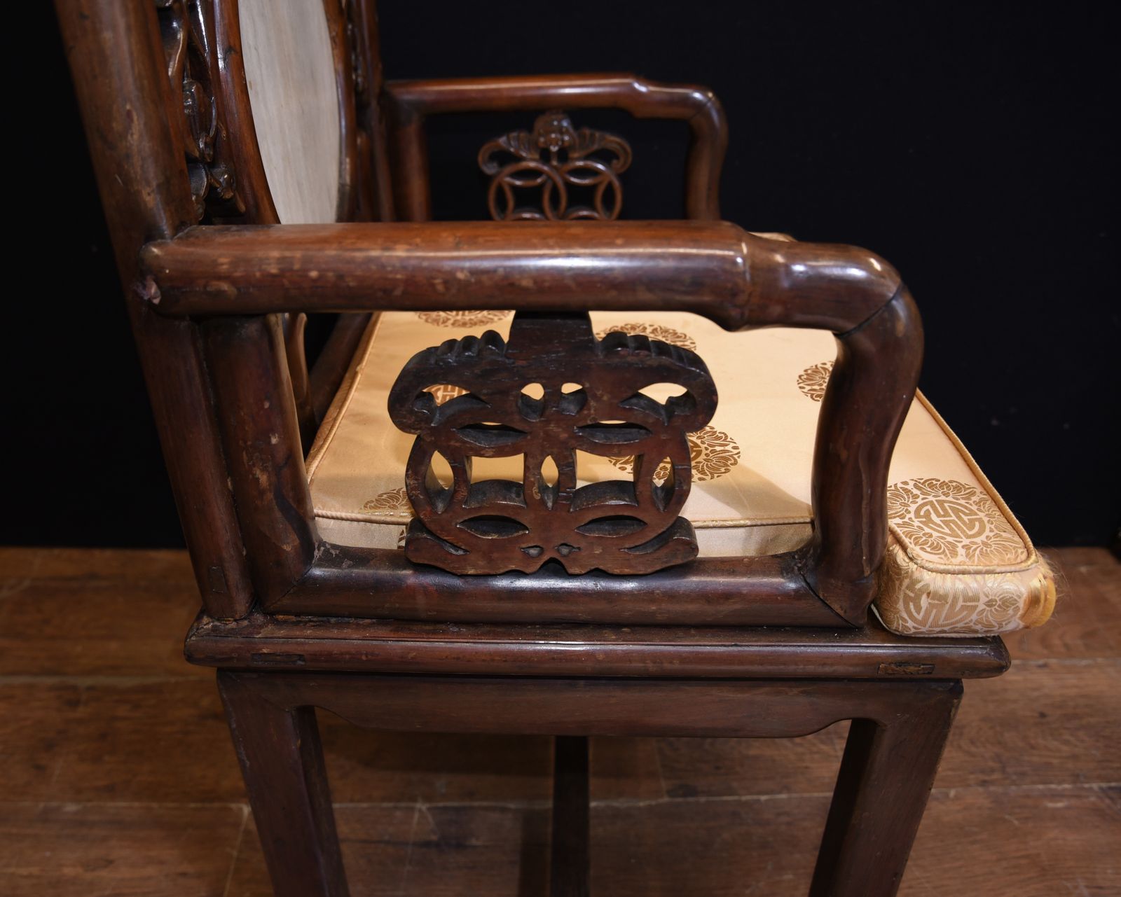 Pair Antique Chinese Armchairs Hardwood 19th Century Seat Chair photo Furniture
