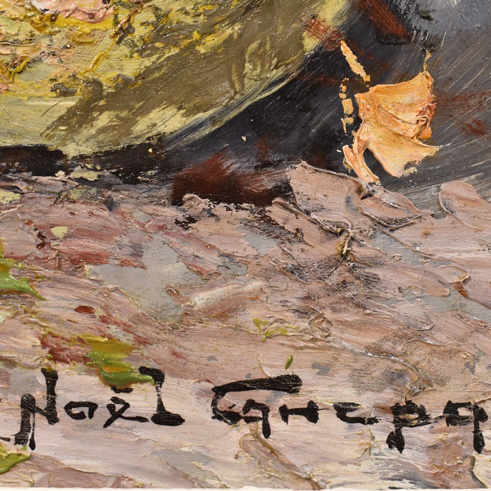 Flower Painting, Rose Painting, Still Life, Oil On Wood, Early Twentieth Century.  (Qf207) photo 800.0