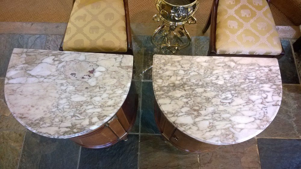 Pair Of Amboyna And Walnut French Bedside Cabinets photo furniture