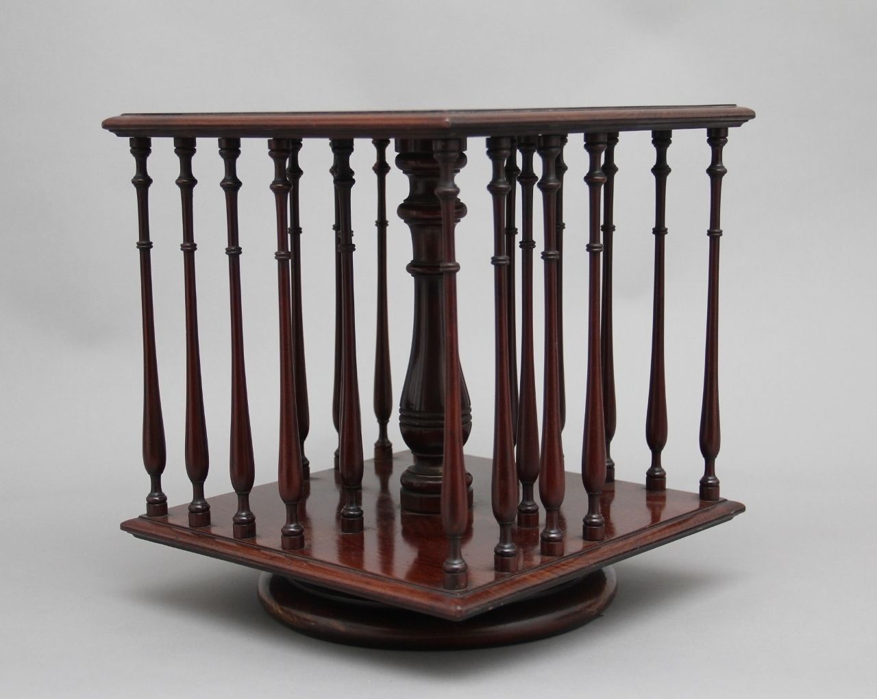 19th Century Mahogany Revolving Bookstand photo vintage